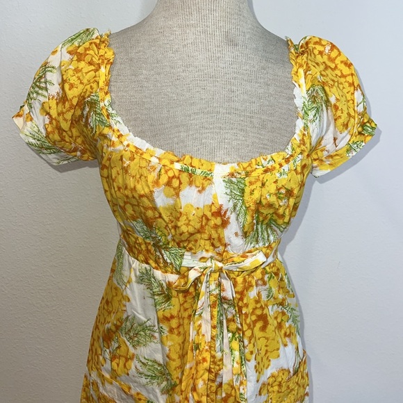 Diane Von Furstenberg Cotton Peasant Style Dress with Empire Waist - Picture 3 of 5